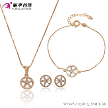 63726 Xuping Jewelry Fashion Copper Alloy Dubai Jewlery Set with 18K Gold Plated of star shaped